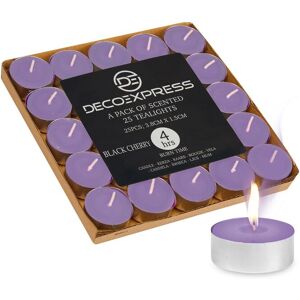 Deco Express Scented 25 Packs Tealights - Black Cherry in Purple Purple Deco Express Scented 25 Packs Tealights - Black Cherry in Purple Purple