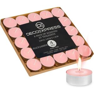 Deco Express Scented 25 Packs Tealights - Peach Jasmine in Orange Orange Deco Express Scented 25 Packs Tealights - Peach Jasmine in Orange Orange