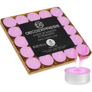 Deco Express Scented 25 Packs Tealights - Rose Petals in Pink Pink Deco Express Scented 25 Packs Tealights - Rose Petals in Pink Pink