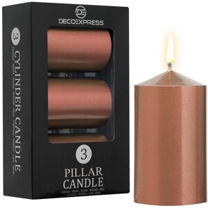 Deco Express Cylinder Candle Pack Of 3 in Copper Copper Deco Express Cylinder Candle Pack Of 3 in Copper Copper