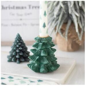KDMD Green Fir Tree Candle Holder with Taper Candle Green KDMD Green Fir Tree Candle Holder with Taper Candle Green