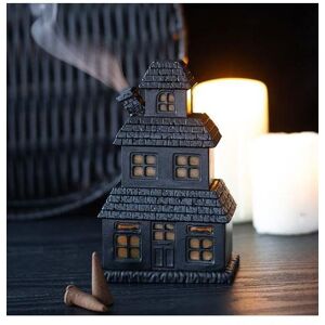 KDMD Black Haunted House Incense Cone Holder Black KDMD Black Haunted House Incense Cone Holder Black