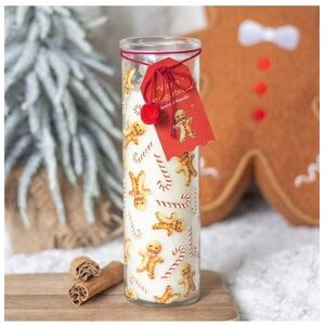 KDMD Candy Cane Warm Gingerbread Tube Candle in White White KDMD Candy Cane Warm Gingerbread Tube Candle in White White