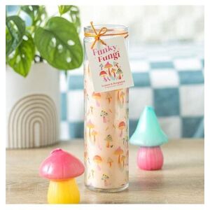 KDMD Funky Fungi Mushroom Print Tube Candle in Cream Cream KDMD Funky Fungi Mushroom Print Tube Candle in Cream Cream