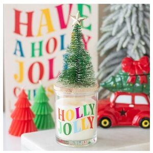 KDMD Holly Jolly Pine & Fir Glass Candle with Tree in White White KDMD Holly Jolly Pine & Fir Glass Candle with Tree in White White