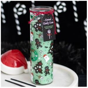 KDMD Merry Creepmas Cursed Candy Cane Tube Candle in Green Green KDMD Merry Creepmas Cursed Candy Cane Tube Candle in Green Green