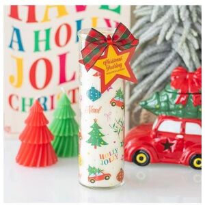 KDMD Nostalgic Christmas Print Christmas Pudding Scented Tube Candle in White White KDMD Nostalgic Christmas Print Christmas Pudding Scented Tube Candle in White White