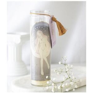 KDMD Selene Goddess Tube Candle with Amethyst Crystals in Cream Cream KDMD Selene Goddess Tube Candle with Amethyst Crystals in Cream Cream