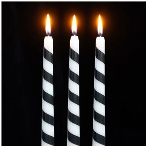 KDMD Set of 3 Black Candy Cane Taper Candles Multicolor KDMD Set of 3 Black Candy Cane Taper Candles Multicolor
