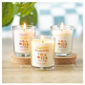 KDMD Set of 3 Funky Fungi Mushroom Votive Candles in White White KDMD Set of 3 Funky Fungi Mushroom Votive Candles in White White