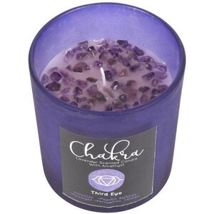 KDMD Third Eye Chakra Lavender Crystal Chip Candle in Blue Blue KDMD Third Eye Chakra Lavender Crystal Chip Candle in Blue Blue