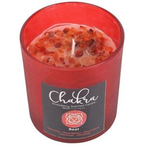 KDMD Root Chakra Strawberry Crystal Chip Candle in Red Red KDMD Root Chakra Strawberry Crystal Chip Candle in Red Red