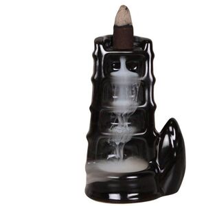 KDMD Split Bamboo Fountain Backflow Incense Burner in Black Black KDMD Split Bamboo Fountain Backflow Incense Burner in Black Black