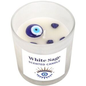 KDMD All Seeing Eye White Sage Crystal Chip Protection Candle White KDMD All Seeing Eye White Sage Crystal Chip Protection Candle White
