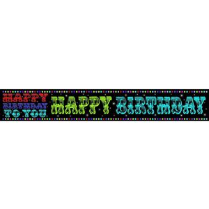 Simon Elvin Foil Holographic Birthday Banner (Pack of 6) in Black Black Simon Elvin Foil Holographic Birthday Banner (Pack of 6) in Black Black