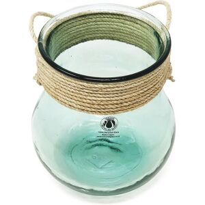 Verano Spanish Ceramics Hemp 100% Recycled Glass Home Tableware Decorative Hanging Jar (H) 20cm in Clear Clear Verano Spanish Ceramics Hemp 100% Recycled Glass Home Tableware Decorative Hanging Jar (H) 20cm in Clear Clear