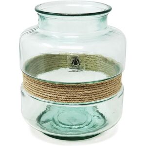 Verano Spanish Ceramics Recycled Glass Hemp Clear Home Décor Small Rounded Aba Vase (H) 25cm Clear Verano Spanish Ceramics Recycled Glass Hemp Clear Home Décor Small Rounded Aba Vase (H) 25cm Clear