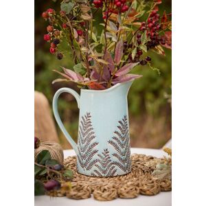 Dibor Sky Blue Fern Vintage Style Pitcher for Home Decor or Serving Jug Flower Vase Size: Large Blue Large Dibor Sky Blue Fern Vintage Style Pitcher for Home Decor or Serving Jug Flower Vase Size: Large Blue Large