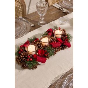Dibor Winter Red Rose Trio Tealight Xmas Centrepiece Christmas Décor Candle Holders 37cm Red Dibor Winter Red Rose Trio Tealight Xmas Centrepiece Christmas Décor Candle Holders 37cm Red