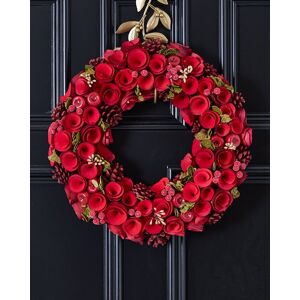 Dibor Extra Large Red Rose Festive Xmas Front Door Christmas Wreath 42cm Red Dibor Extra Large Red Rose Festive Xmas Front Door Christmas Wreath 42cm Red
