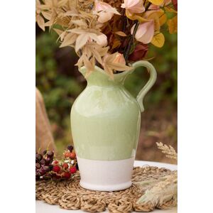 Dibor Sage Green & White Two Tone Table Decoration Pitcher Jug Flower Vase Size: Large Green Large Dibor Sage Green & White Two Tone Table Decoration Pitcher Jug Flower Vase Size: Large Green Large