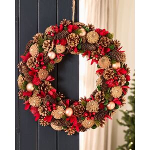 Dibor Giant Canterbury Xmas Decor Front Door Wreath Christmas Wreath 50cm in Red Red Dibor Giant Canterbury Xmas Decor Front Door Wreath Christmas Wreath 50cm in Red Red