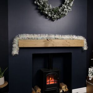 Samuel Alexander 200cm x 12cm Fine Cut Iridescent White Tinsel Garland Christmas Tree Decoration in Silver Size: 200 cm x 12 cm Silver 200 cm x 12 cm Samuel Alexander 200cm x 12cm Fine Cut Iridescent White Tinsel Garland Christmas Tree Decoration in Silver Size: 200 cm x 12 cm Silver 200 cm x 12 cm