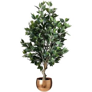 Leaf 100cm Premium Artificial Ficus Twist Tree Copper Curve Planter in Green Green Leaf 100cm Premium Artificial Ficus Twist Tree Copper Curve Planter in Green Green