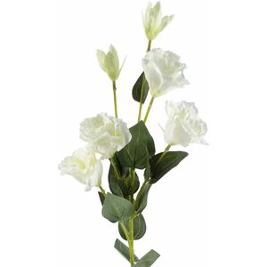 Leaf 80cm Artificial White Wild Rose Stem - 6 Flowers White Leaf 80cm Artificial White Wild Rose Stem - 6 Flowers White