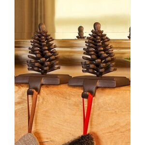 Dibor Set of 2 Cast Iron Pine Cone Decorative Christmas Stocking Holders in Brown Size: 2 Pack Brown 2 Pack Dibor Set of 2 Cast Iron Pine Cone Decorative Christmas Stocking Holders in Brown Size: 2 Pack Brown 2 Pack
