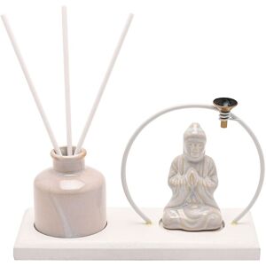Serenity Buddha Incense & Diffuser Holder Gift Set - White White Serenity Buddha Incense & Diffuser Holder Gift Set - White White