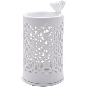 Hestia White Ceramic Wax Melt Burner With Butterfly White Hestia White Ceramic Wax Melt Burner With Butterfly White