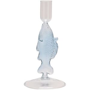 Hestia Fish Glass Taper Candle Holder in Blue Blue Hestia Fish Glass Taper Candle Holder in Blue Blue