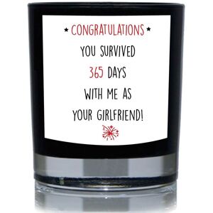 60 SECOND MAKEOVER Congratulations You Survived 365 Days With Me As Your Girlfriend Funny 20cl Candle in Black Black 60 SECOND MAKEOVER Congratulations You Survived 365 Days With Me As Your Girlfriend Funny 20cl Candle in Black Black
