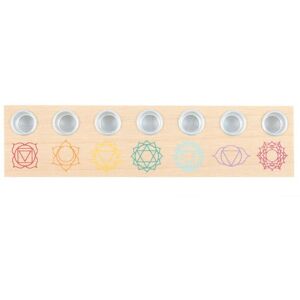 Something Different Energy Seven Chakra Wood Candle Holder - Candle Holder Something Different Energy Seven Chakra Wood Candle Holder - Candle Holder