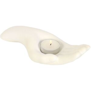 Something Different Open Hand Tealight Holder in White White Something Different Open Hand Tealight Holder in White White