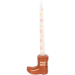Something Different Cowboy Boot Candle & Holder in White White Something Different Cowboy Boot Candle & Holder in White White