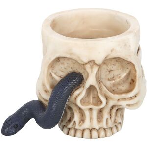 Something Different Skull & Snake Tealight Holder in White White Something Different Skull & Snake Tealight Holder in White White