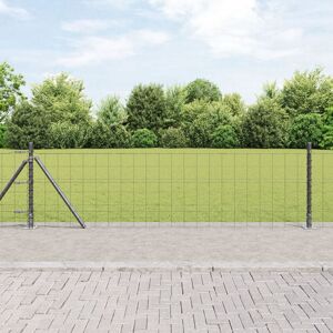 Berkfield Home Euro Fence with 7 Flanged Posts 0.6x10 m Galvanised Steel in Silver Silver Berkfield Home Euro Fence with 7 Flanged Posts 0.6x10 m Galvanised Steel in Silver Silver