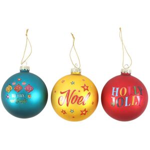Something Different Nostalgic Glass Christmas Bauble (Pack of 3) Multicolor Something Different Nostalgic Glass Christmas Bauble (Pack of 3) Multicolor