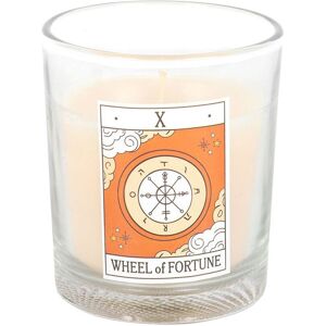 Something Different The Wheel Of Fortune Orange Tarot Vintage Candle in White White Something Different The Wheel Of Fortune Orange Tarot Vintage Candle in White White