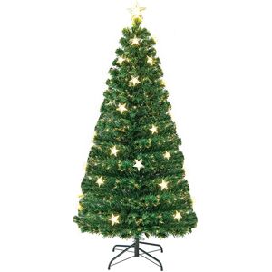 Costway 5FT Pre-Lit Artificial Christmas Tree Fiber Optics Xmas Tree in Green Green Costway 5FT Pre-Lit Artificial Christmas Tree Fiber Optics Xmas Tree in Green Green