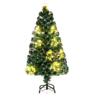 Costway 4 FT Optical Fiber Christmas Tree Pre-Lit Artificial Xmas Tree in Green Green Costway 4 FT Optical Fiber Christmas Tree Pre-Lit Artificial Xmas Tree in Green Green