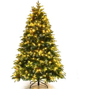 Costway 6FT Pre-Lit Artificial Christmas Tree Snowy Xmas Tree 350 LED 11 Lighting Modes in Green Green Costway 6FT Pre-Lit Artificial Christmas Tree Snowy Xmas Tree 350 LED 11 Lighting Modes in Green Green