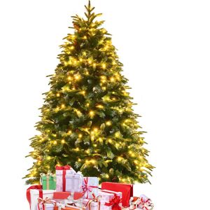 Costway 5FT Pre-Lit Artificial Christmas Tree Snowy Xmas Tree 250 LED 11 Lighting Modes in Green Green Costway 5FT Pre-Lit Artificial Christmas Tree Snowy Xmas Tree 250 LED 11 Lighting Modes in Green Green
