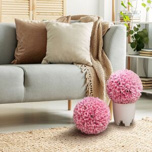 Costway 2 PCS Artificial Plant Decoration Indoor Outdoor 28cm Decorative Balls in Pink Pink Costway 2 PCS Artificial Plant Decoration Indoor Outdoor 28cm Decorative Balls in Pink Pink