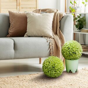 Costway 2 PCS Artificial Plant Decoration Indoor Outdoor 28cm Decorative Balls in Green Green Costway 2 PCS Artificial Plant Decoration Indoor Outdoor 28cm Decorative Balls in Green Green