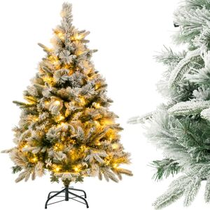 Gymax 136CM Flocked Christmas Tree 384 Mixed Tips 150 LED Lights Hinged Xmas Decor in Green Green Gymax 136CM Flocked Christmas Tree 384 Mixed Tips 150 LED Lights Hinged Xmas Decor in Green Green