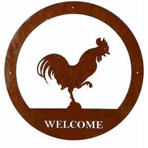 Poppy Forge Cockerel Welcome Wall Art - Large - Steel - W49.5 x H49.5 cm - BM/RtR in Brown Brown Poppy Forge Cockerel Welcome Wall Art - Large - Steel - W49.5 x H49.5 cm - BM/RtR in Brown Brown