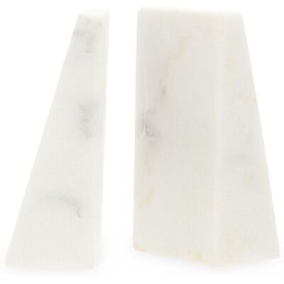 Orsina Marris Set Of 2 Marble Bookends in White White Orsina Marris Set Of 2 Marble Bookends in White White